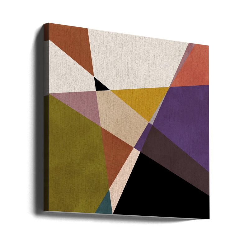 Mid Circles Terracotta Blck3 - Square Stretched Canvas, Poster or Fine Art Print I Heart Wall Art