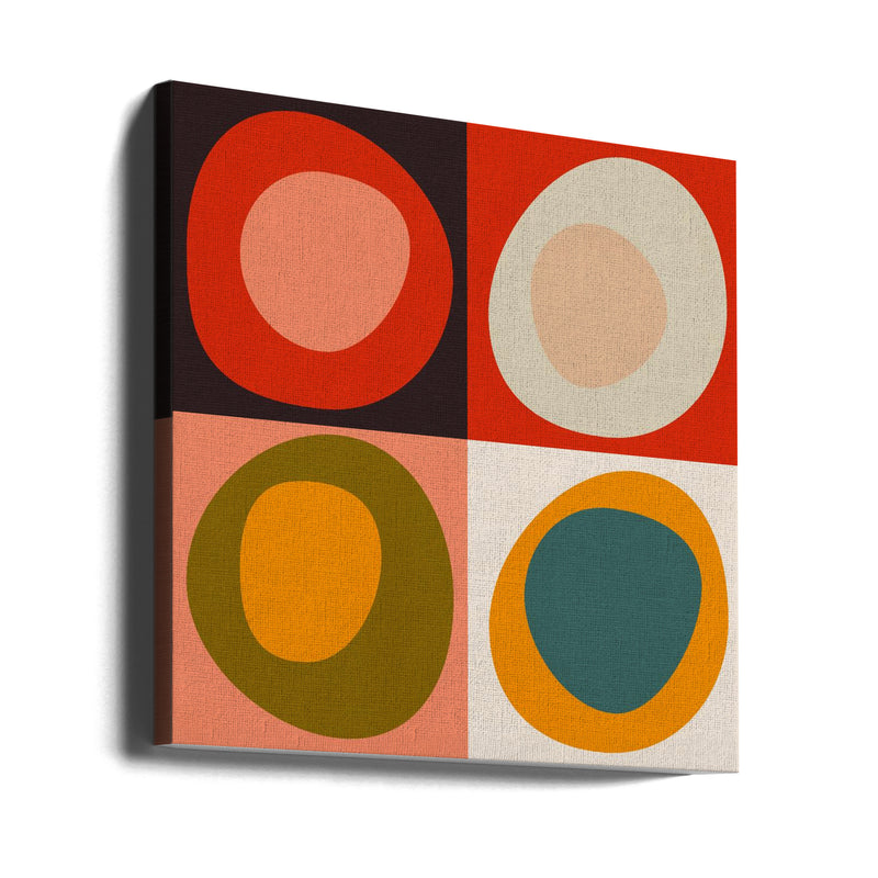 Bauhaus Modern Bold 2 - Square Stretched Canvas, Poster or Fine Art Print I Heart Wall Art
