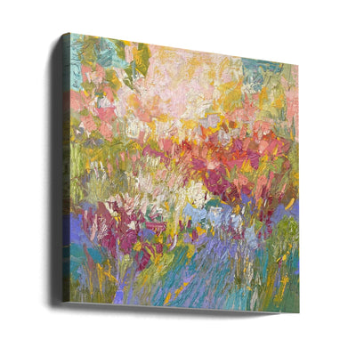 Radiant Floral Harmony - Square Stretched Canvas, Poster or Fine Art Print I Heart Wall Art