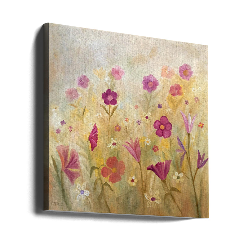 Flowers In the Mist - Square Stretched Canvas, Poster or Fine Art Print I Heart Wall Art