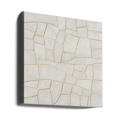Golden crack A - Square Stretched Canvas, Poster or Fine Art Print I Heart Wall Art