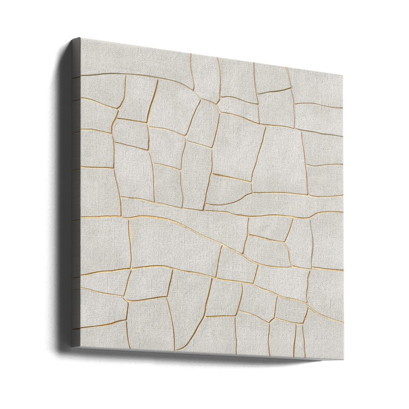 Golden crack A - Square Stretched Canvas, Poster or Fine Art Print I Heart Wall Art