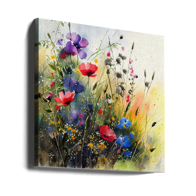 Idyllic Meadow (6) - Square Stretched Canvas, Poster or Fine Art Print I Heart Wall Art