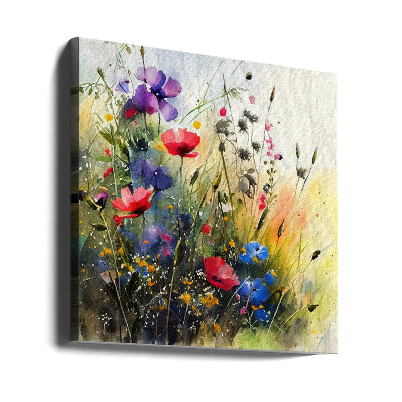 Idyllic Meadow (6) - Square Stretched Canvas, Poster or Fine Art Print I Heart Wall Art