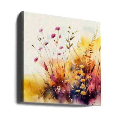 Meadow Nature Art (5) - Square Stretched Canvas, Poster or Fine Art Print I Heart Wall Art