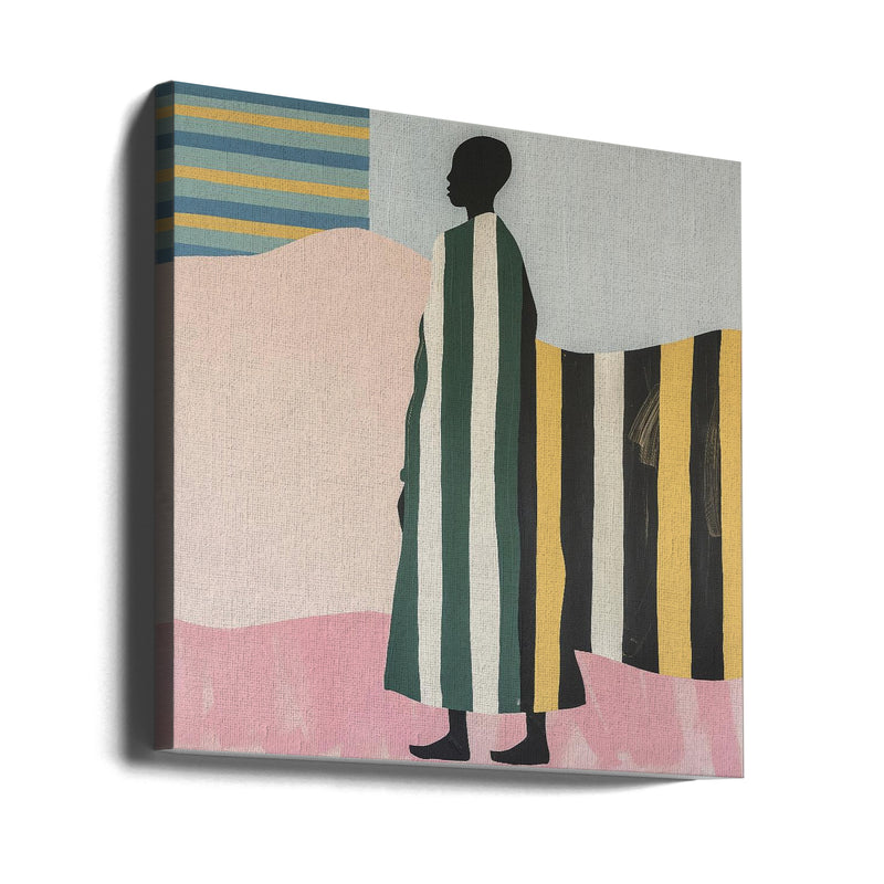 Man In Stripes - Square Stretched Canvas, Poster or Fine Art Print I Heart Wall Art