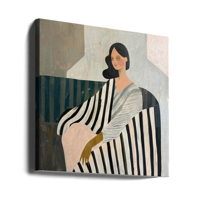 Woman In Recline - Square Stretched Canvas, Poster or Fine Art Print I Heart Wall Art