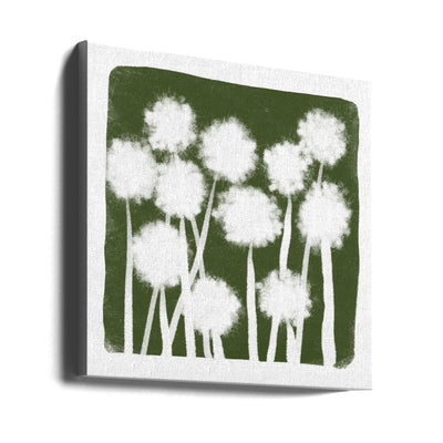 Green Abstract - Square Stretched Canvas, Poster or Fine Art Print I Heart Wall Art