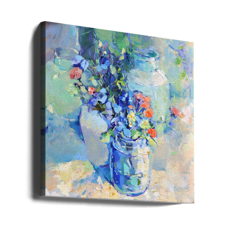 Wild Flowers - Square Stretched Canvas, Poster or Fine Art Print I Heart Wall Art