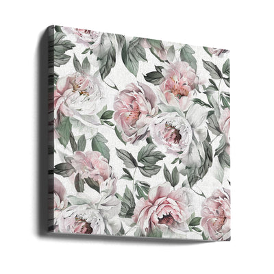 Watercolor Botany Floral Art 7 - Square Stretched Canvas, Poster or Fine Art Print I Heart Wall Art