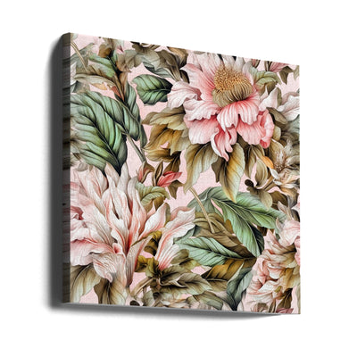 Watercolor Botany Floral Art 17 - Square Stretched Canvas, Poster or Fine Art Print I Heart Wall Art