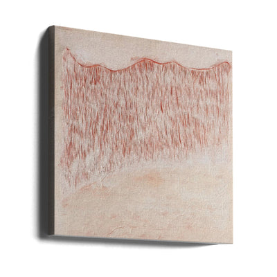 Crimson Wavescape - Square Stretched Canvas, Poster or Fine Art Print I Heart Wall Art