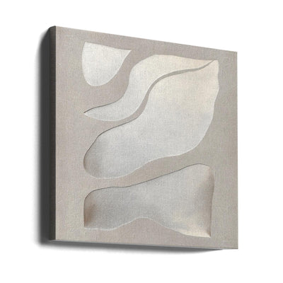Flowing Shapes in Soft Neutral Tones - Square Stretched Canvas, Poster or Fine Art Print I Heart Wall Art