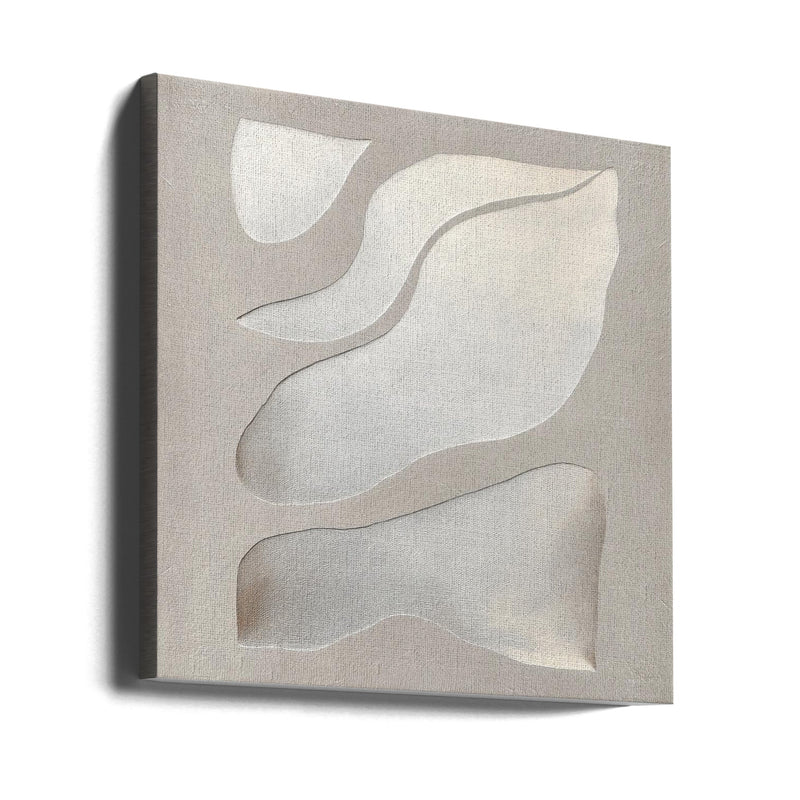 Flowing Shapes in Soft Neutral Tones - Square Stretched Canvas, Poster or Fine Art Print I Heart Wall Art