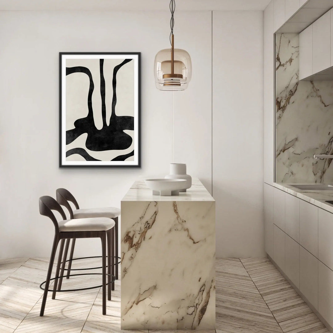 Canyon-  Black and White Contemporary Geometric Shape Artwork Collection - Ola Collection - I Heart Wall Art