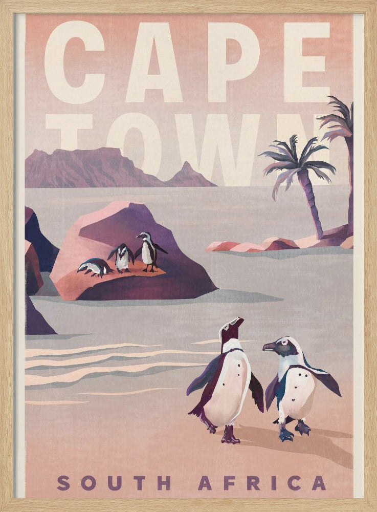 Cape Town South Africa Vintage Travel Art - Stretched Canvas, Poster or Fine Art Print I Heart Wall Art