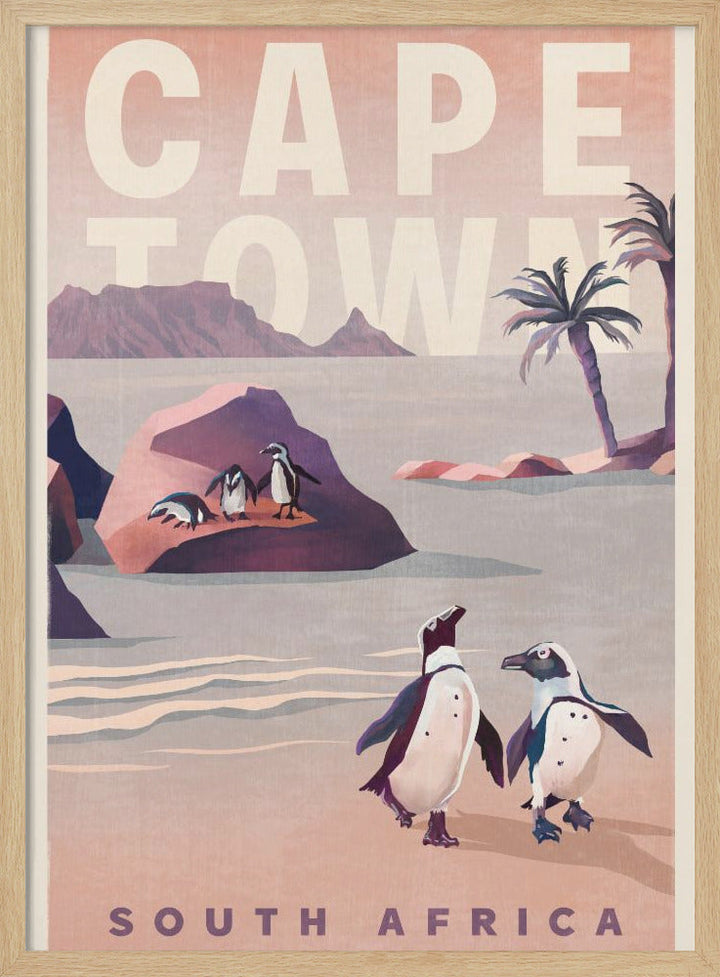 Cape Town South Africa Vintage Travel Art - Stretched Canvas, Poster or Fine Art Print I Heart Wall Art
