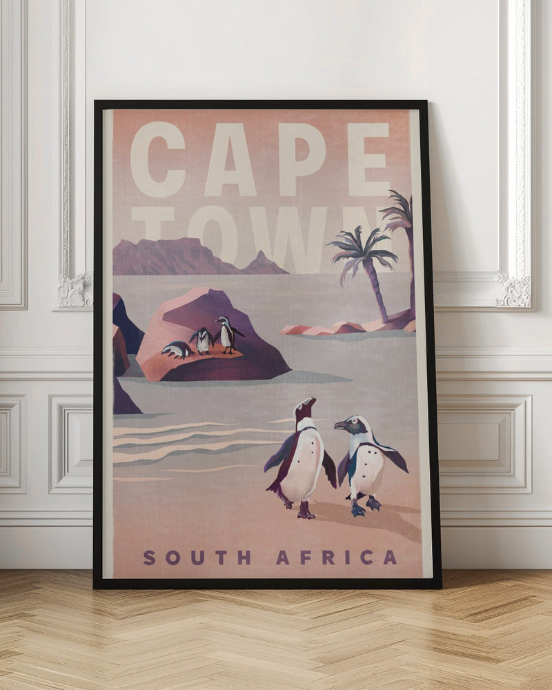 Cape Town South Africa Vintage Travel Art - Stretched Canvas, Poster or Fine Art Print I Heart Wall Art
