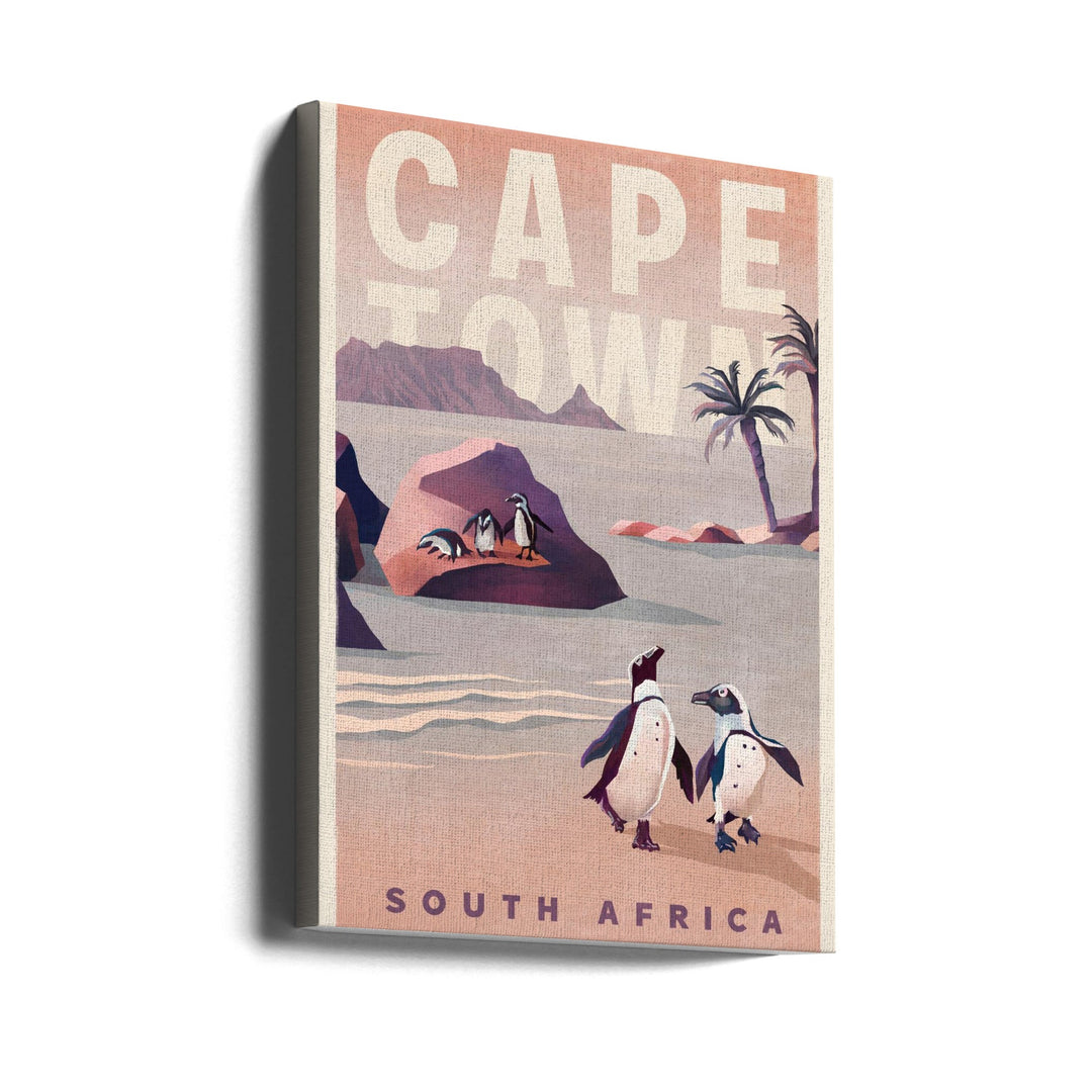 Cape Town South Africa Vintage Travel Art - Stretched Canvas, Poster or Fine Art Print I Heart Wall Art