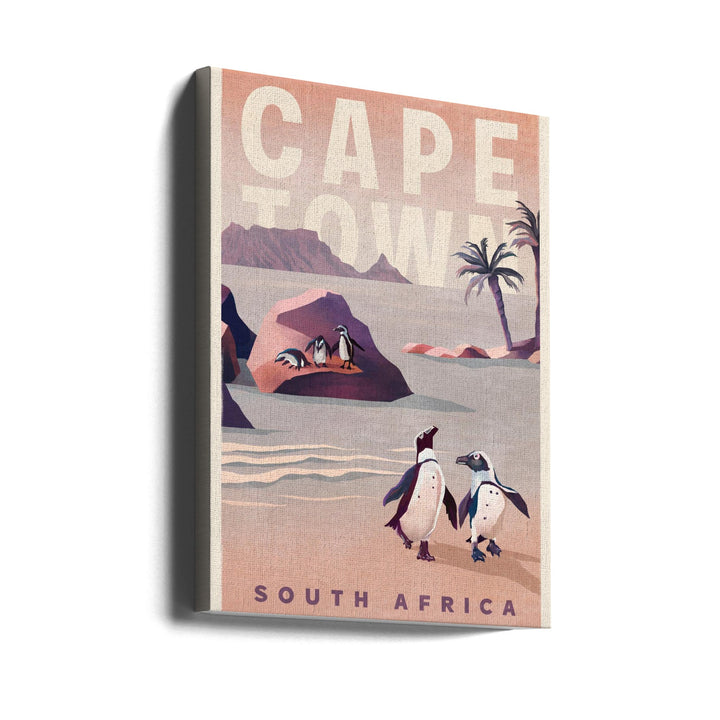 Cape Town South Africa Vintage Travel Art - Stretched Canvas, Poster or Fine Art Print I Heart Wall Art