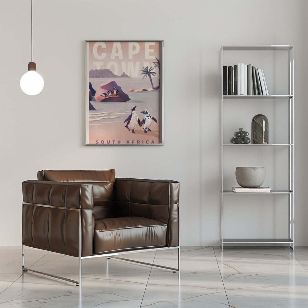 Cape Town South Africa Vintage Travel Art - Stretched Canvas, Poster or Fine Art Print I Heart Wall Art