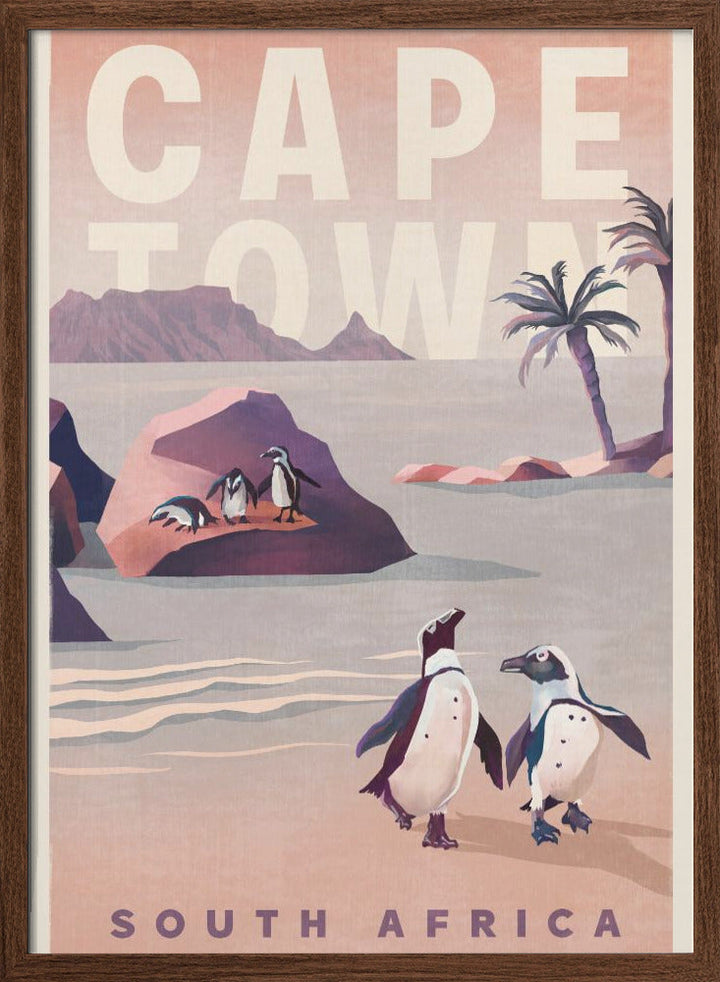 Cape Town South Africa Vintage Travel Art - Stretched Canvas, Poster or Fine Art Print I Heart Wall Art