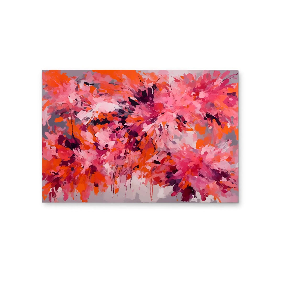 Casanova - Orange and Pink Abstract Floral Stretched Canvas Print or Framed Fine Art Print - Artwork I Heart Wall Art Australia
