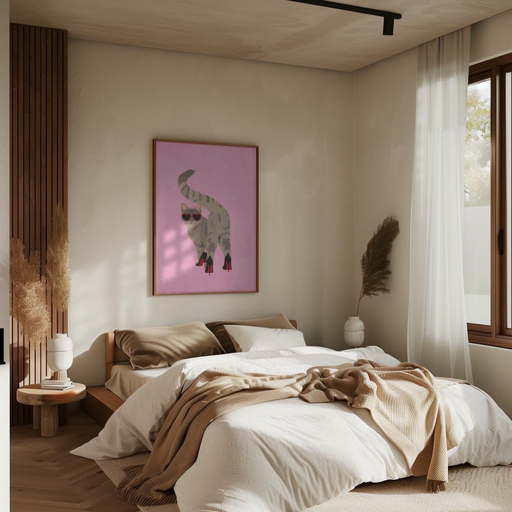 Cat in heels - Stretched Canvas, Poster or Fine Art Print - I Heart Wall Art - Poster Print, Canvas Print or Framed Art Print