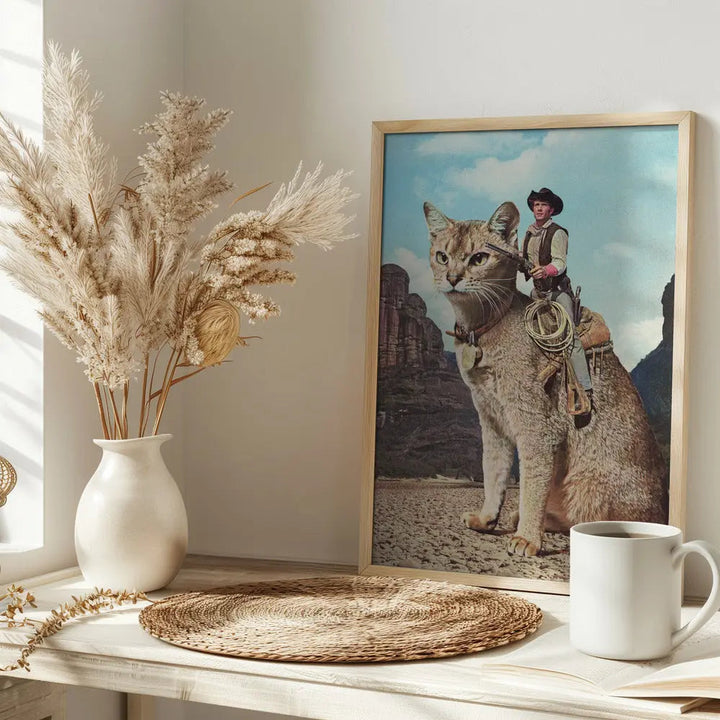 Cat Lone Ranger - Stretched Canvas, Poster or Fine Art Print I Heart Wall Art