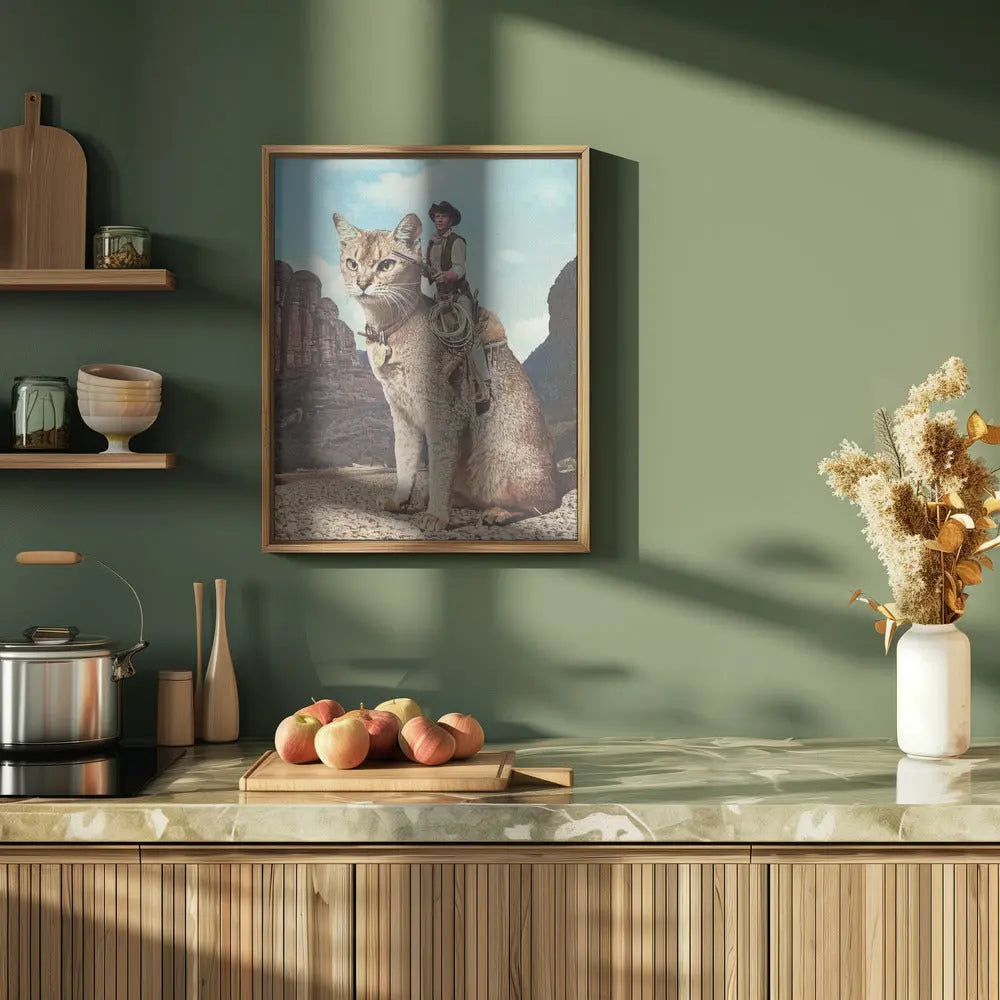 Cat Lone Ranger - Stretched Canvas, Poster or Fine Art Print I Heart Wall Art