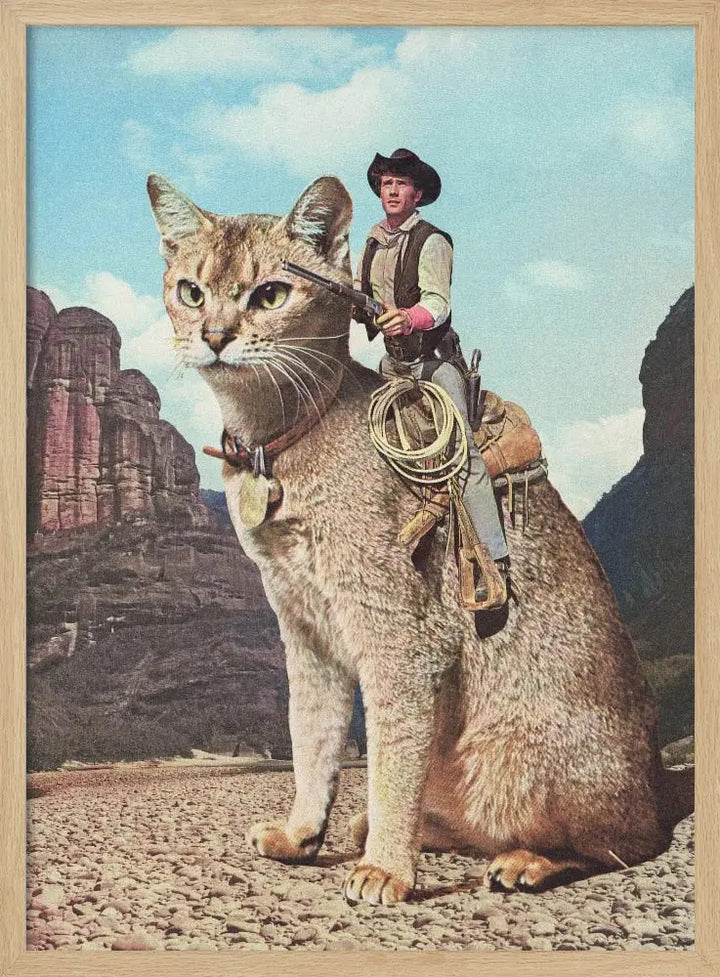 Cat Lone Ranger - Stretched Canvas, Poster or Fine Art Print I Heart Wall Art