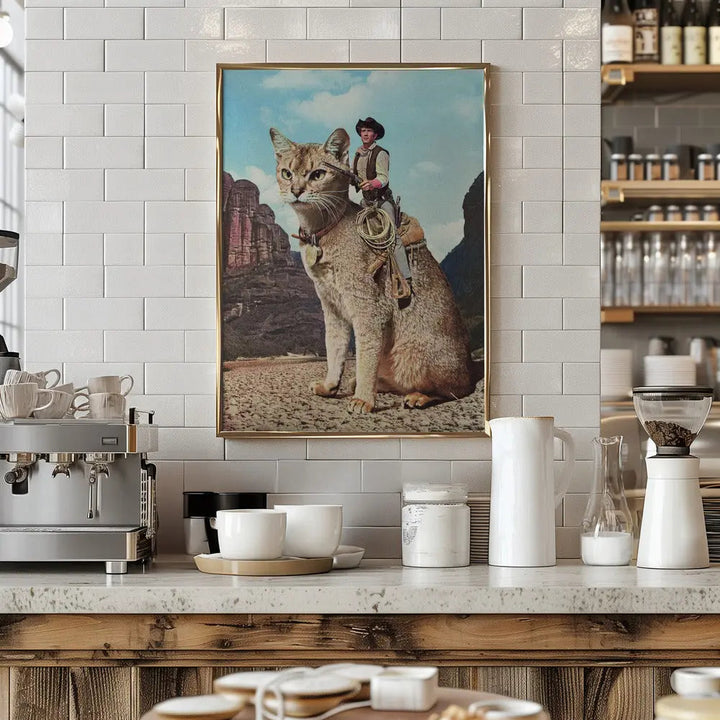 Cat Lone Ranger - Stretched Canvas, Poster or Fine Art Print I Heart Wall Art