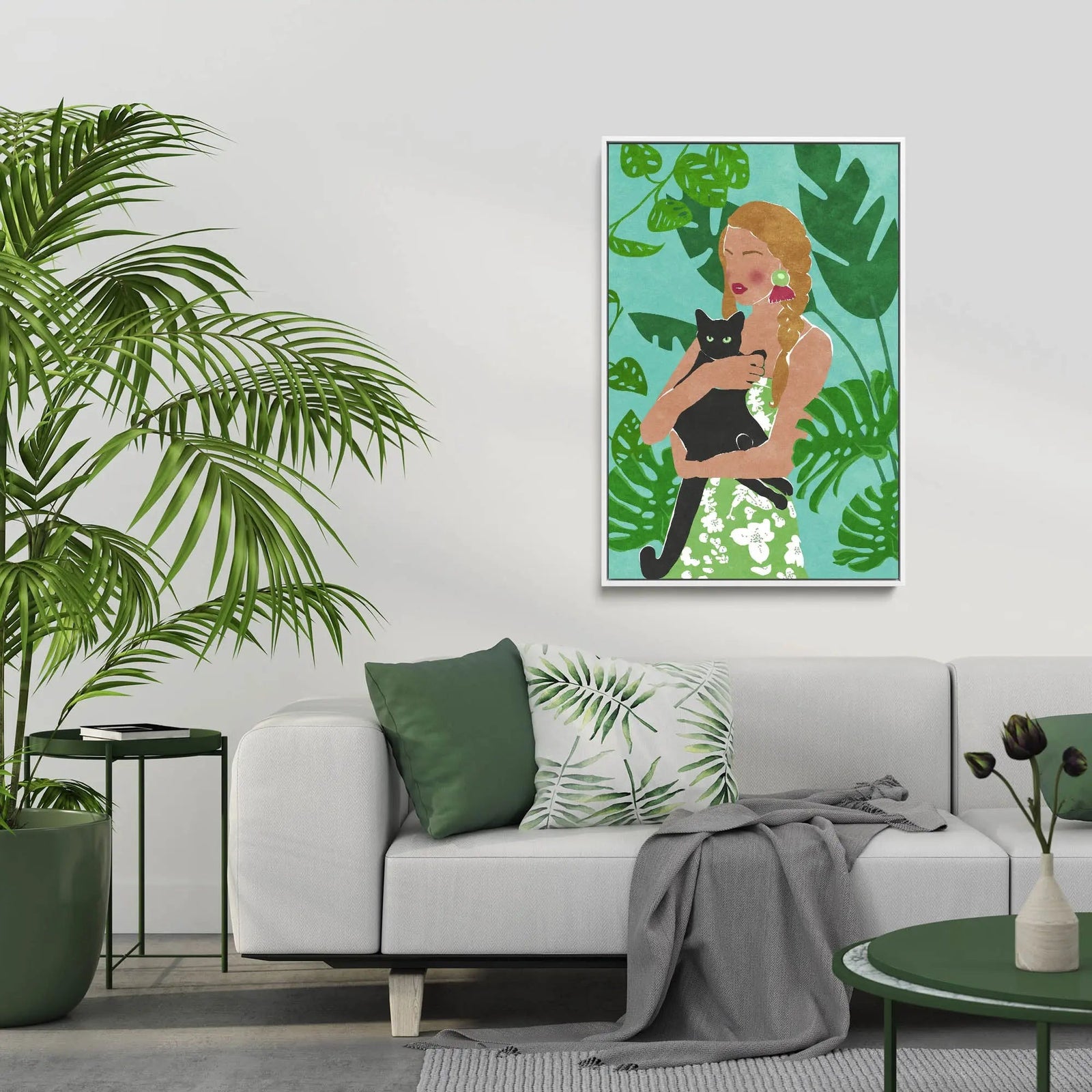 Cat Lover by Raissa Oltmanns - Stretched Canvas Print or Framed Fine Art Print - Artwork I Heart Wall Art Australia 