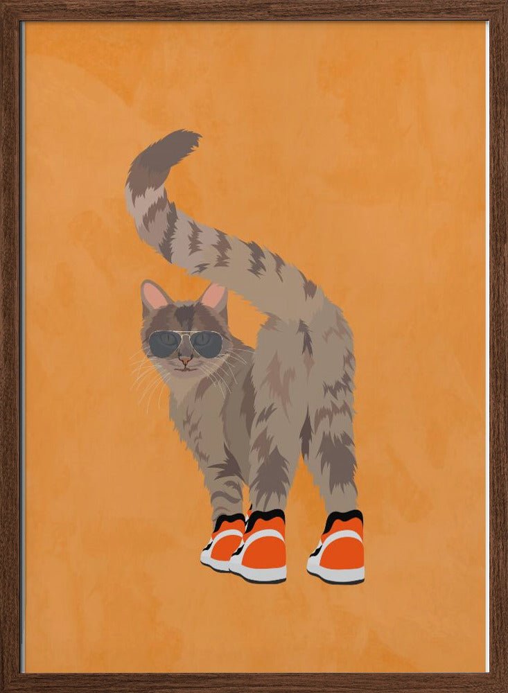 Cat wearing sneakers - Stretched Canvas, Poster or Fine Art Print - I Heart Wall Art - Poster Print, Canvas Print or Framed Art Print