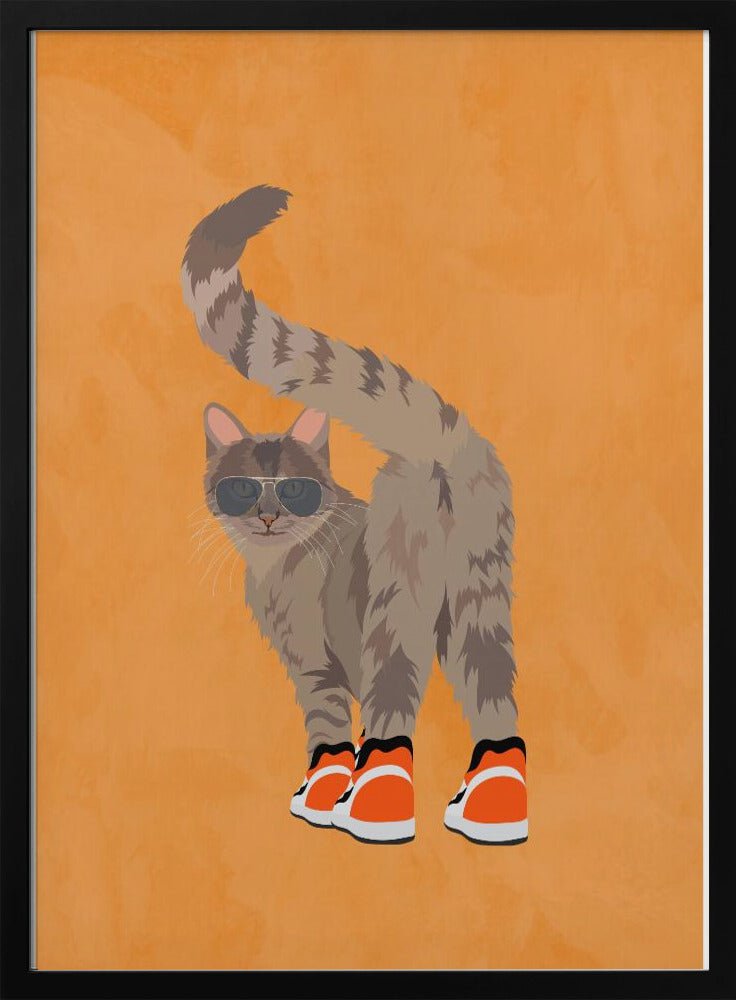 Cat wearing sneakers - Stretched Canvas, Poster or Fine Art Print - I Heart Wall Art - Poster Print, Canvas Print or Framed Art Print