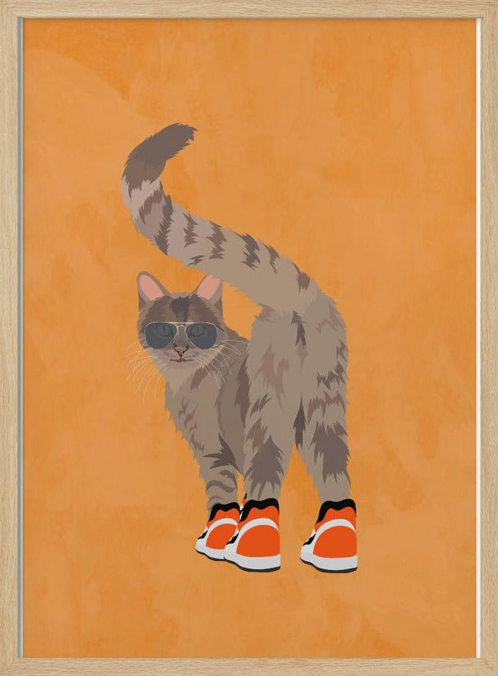 Cat wearing sneakers - Stretched Canvas, Poster or Fine Art Print - I Heart Wall Art - Poster Print, Canvas Print or Framed Art Print