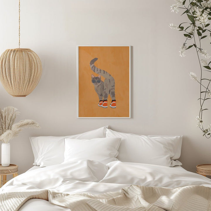Cat wearing sneakers - Stretched Canvas, Poster or Fine Art Print - I Heart Wall Art - Poster Print, Canvas Print or Framed Art Print
