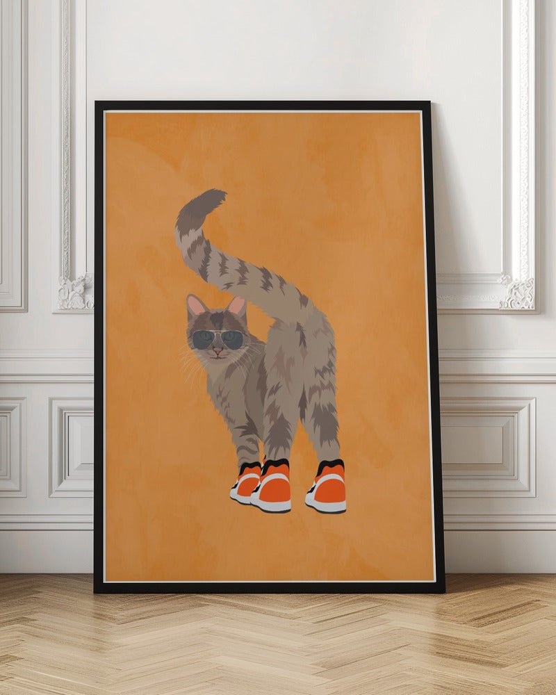 Cat wearing sneakers - Stretched Canvas, Poster or Fine Art Print - I Heart Wall Art - Poster Print, Canvas Print or Framed Art Print