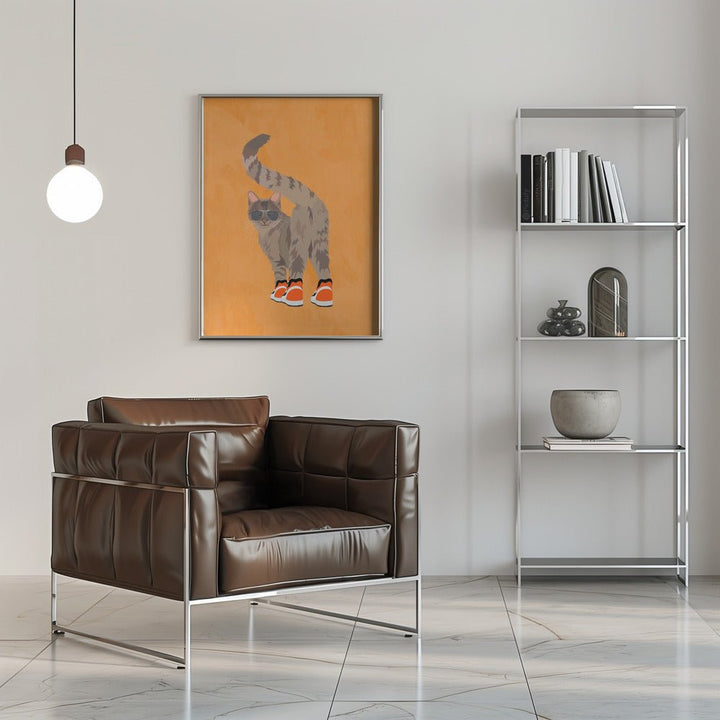 Cat wearing sneakers - Stretched Canvas, Poster or Fine Art Print - I Heart Wall Art - Poster Print, Canvas Print or Framed Art Print