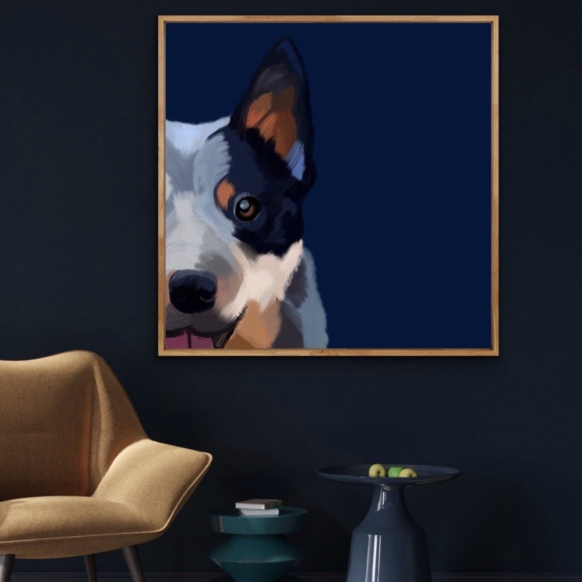 Cattle Dog - Square Blue Heeler Australian Cattle Dog Wall Art Canvas Print - I Heart Wall Art