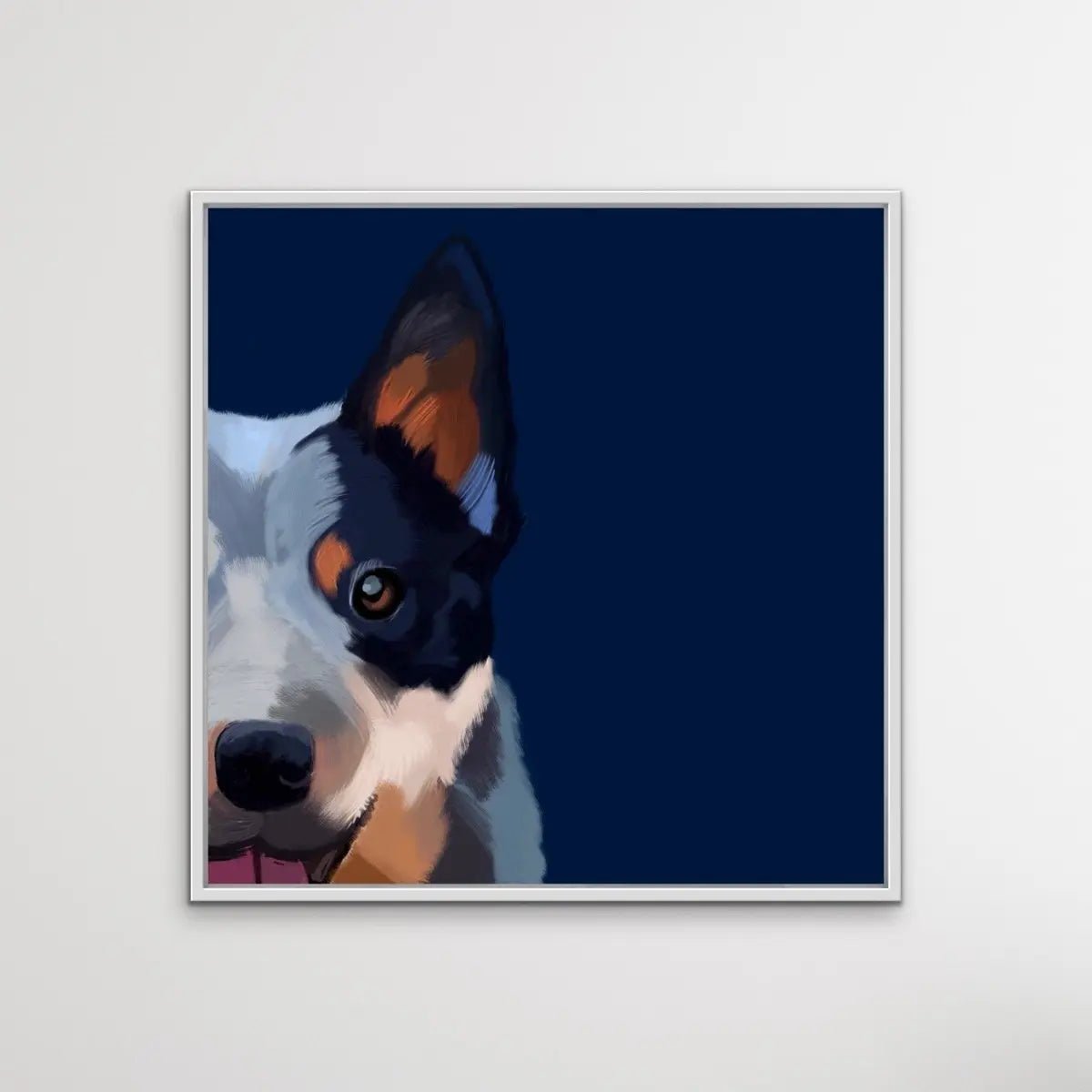 Cattle Dog - Square Blue Heeler Australian Cattle Dog Wall Art Canvas Print - I Heart Wall Art - Poster Print, Canvas Print or Framed Art Print