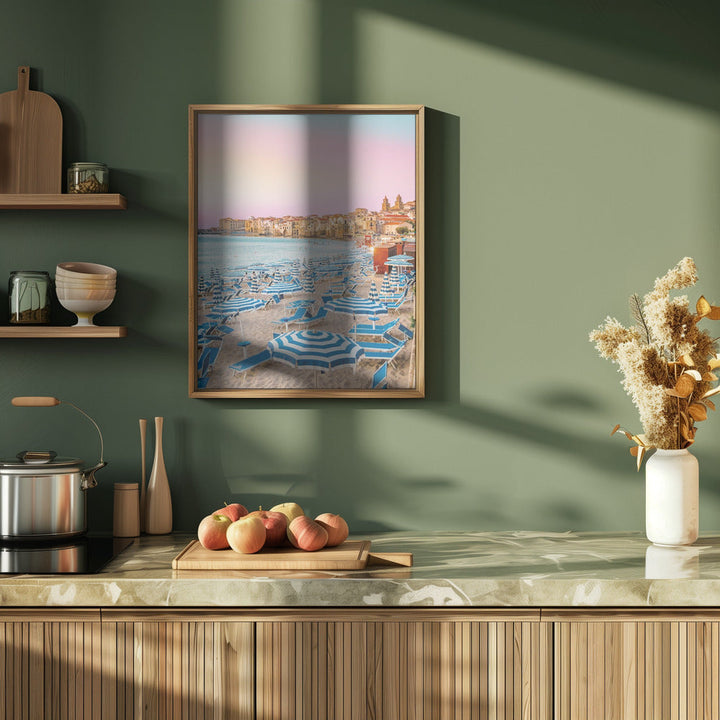 Cefalu Beach - Stretched Canvas, Poster or Fine Art Print I Heart Wall Art