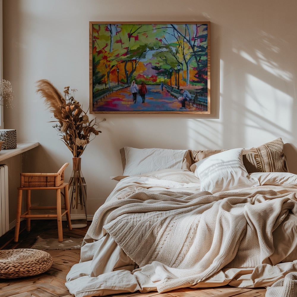 Central Park Walk - Stretched Canvas, Poster or Fine Art Print I Heart Wall Art