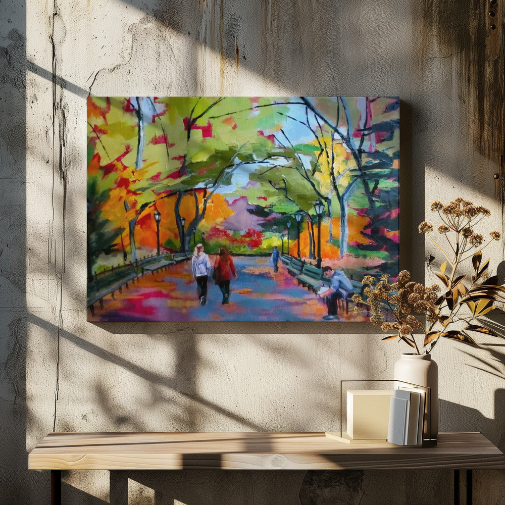 Central Park Walk - Stretched Canvas, Poster or Fine Art Print I Heart Wall Art