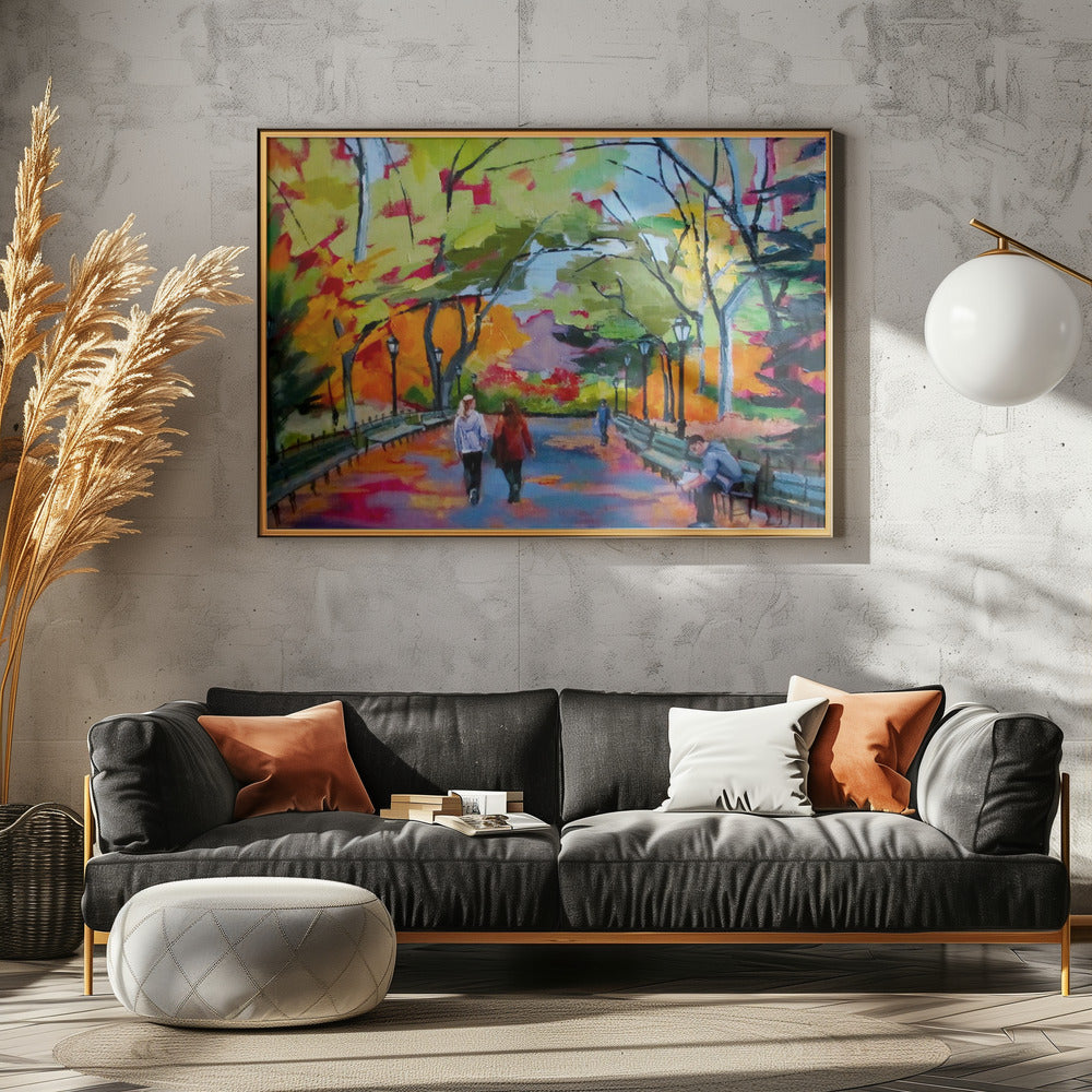 Central Park Walk - Stretched Canvas, Poster or Fine Art Print I Heart Wall Art