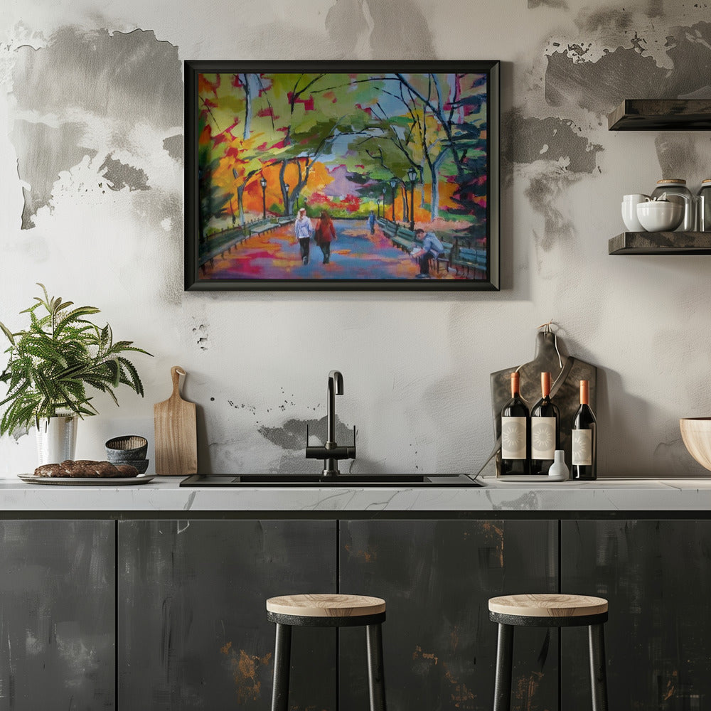 Central Park Walk - Stretched Canvas, Poster or Fine Art Print I Heart Wall Art