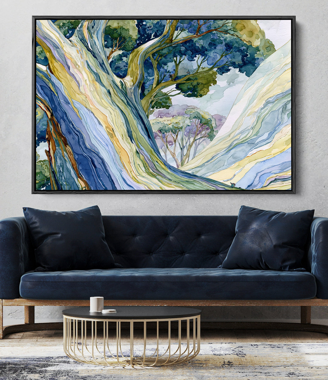 Cerulean Eucalypt II by IHeartStudio - Australian Bark Canvas Print