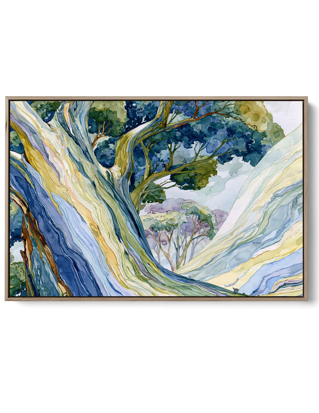 Cerulean Eucalypt II by IHeartStudio - Australian Bark Canvas Print