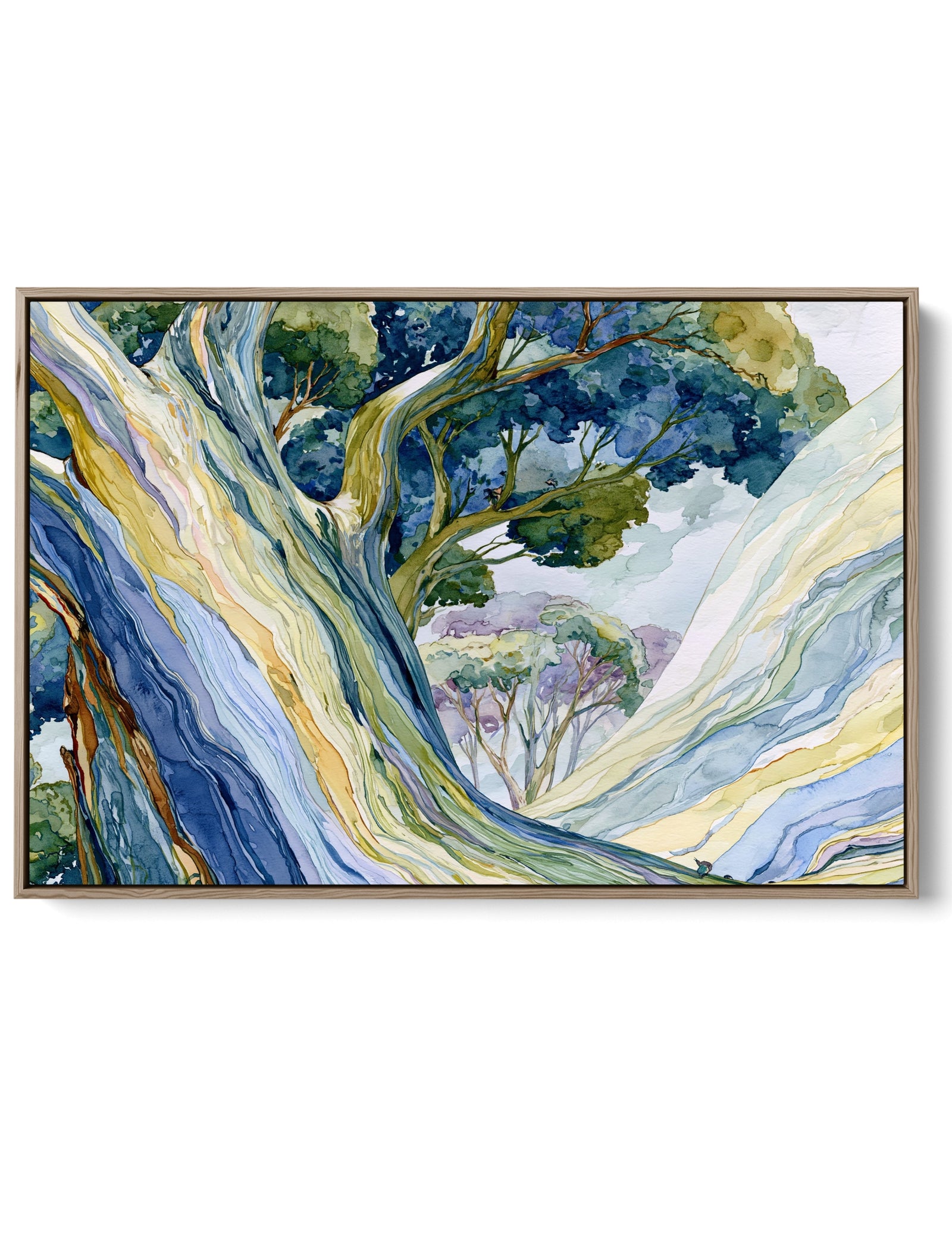 Cerulean Eucalypt II by IHeartStudio - Australian Bark Canvas Print