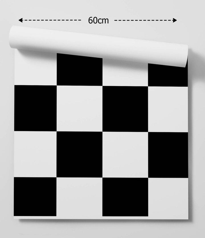 Checkerboard in Black And White - Peel and Stick Removable Wallpaper - I Heart Wall Art - Poster Print, Canvas Print or Framed Art Print
